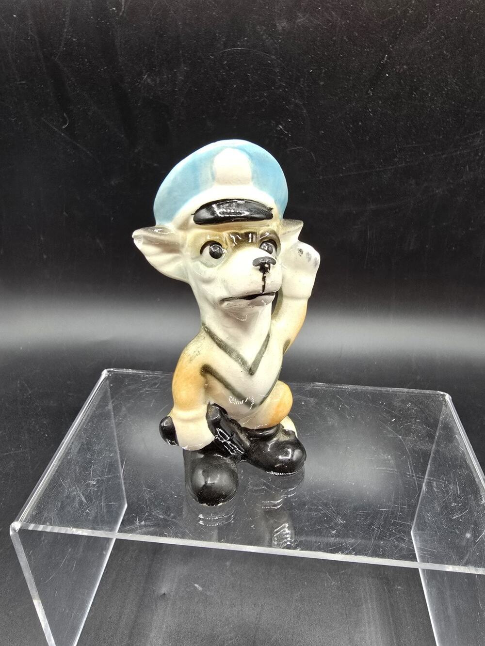 vintage police dog ceramic porcelain figurine salute german shepard